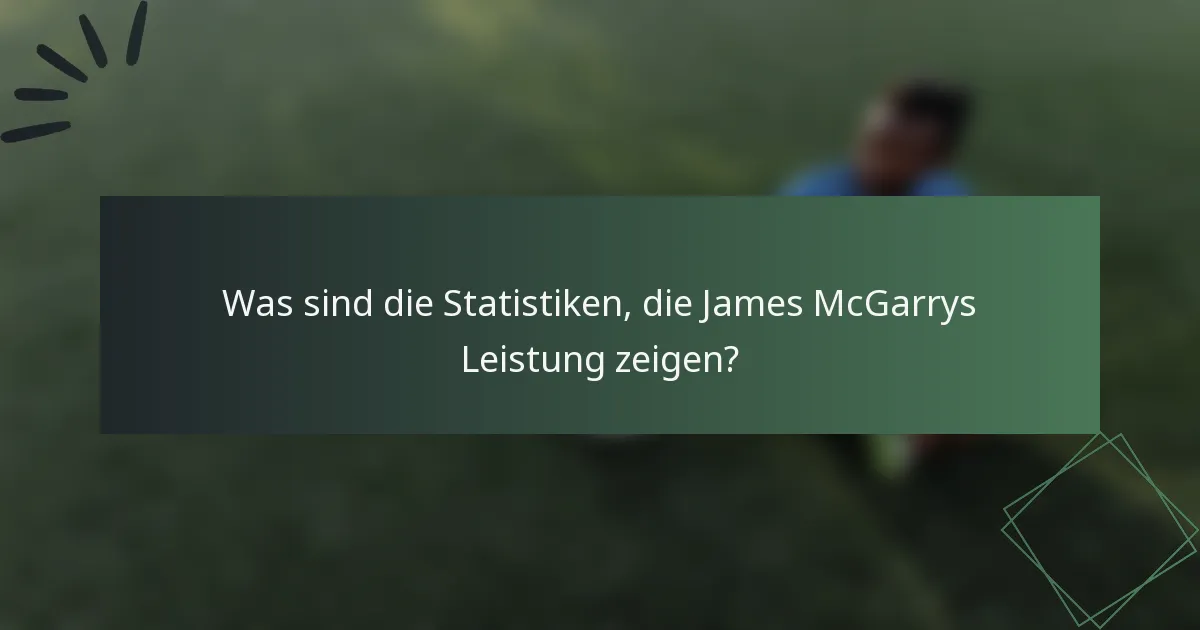 Was sind die Statistiken, die James McGarrys Leistung zeigen?