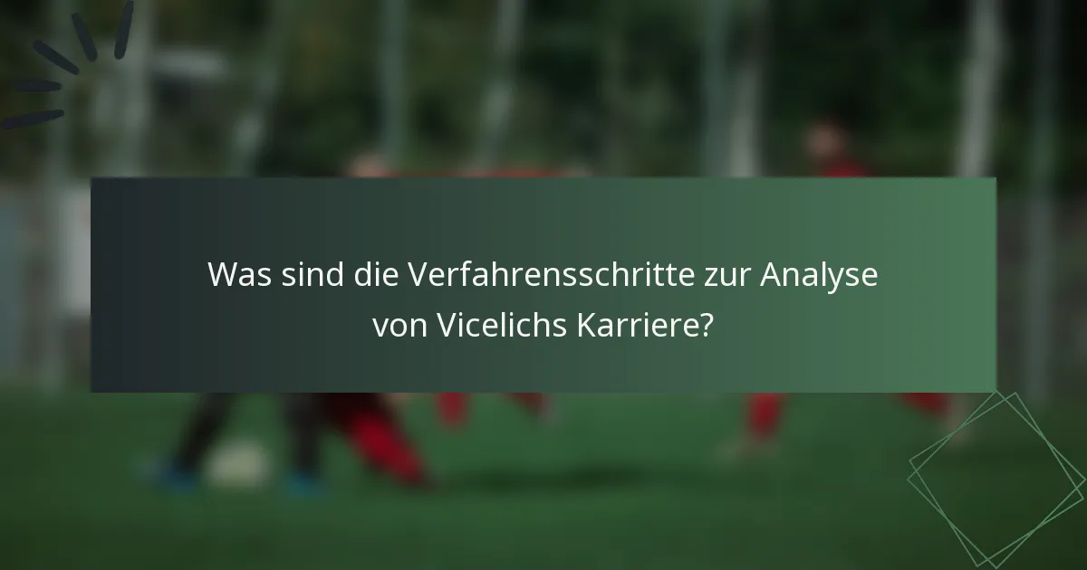 Was sind die Verfahrensschritte zur Analyse von Vicelichs Karriere?