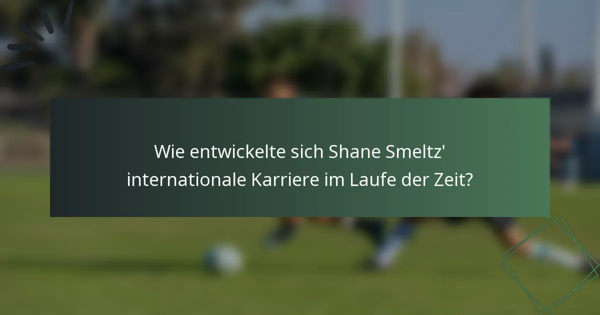 Wie entwickelte sich Shane Smeltz' internationale Karriere im Laufe der Zeit?